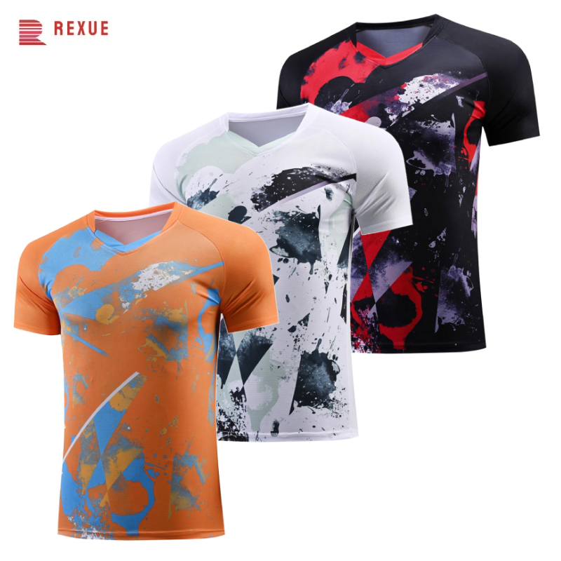 Badminton Jersey - Maglietta da ping pong con scollo
