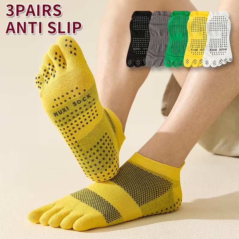 Sports Grip - Calzini a 3 dita da uomo,