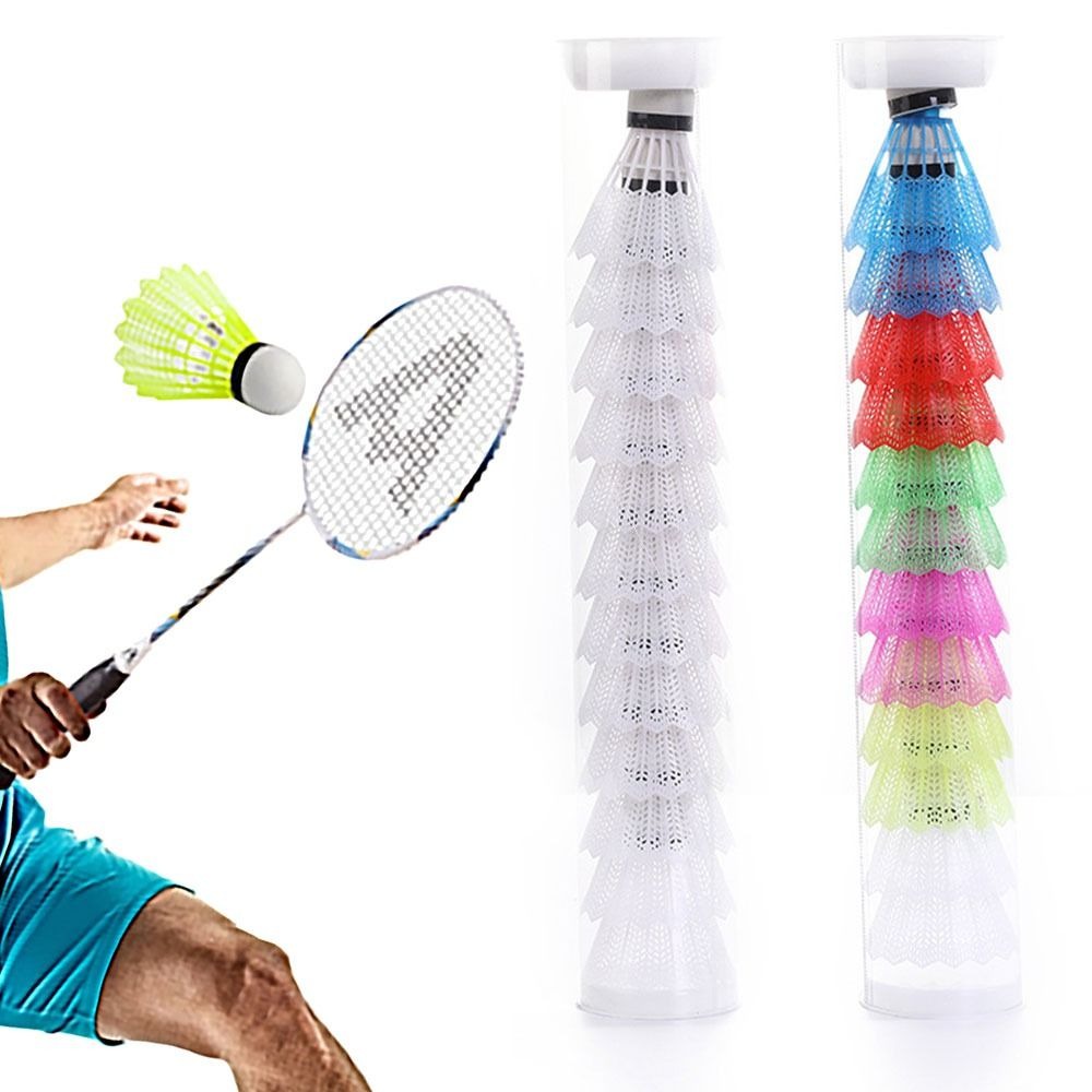 Feather Shuttlecock - 6/12 pz antivento Badminton Multi-colore schiuma