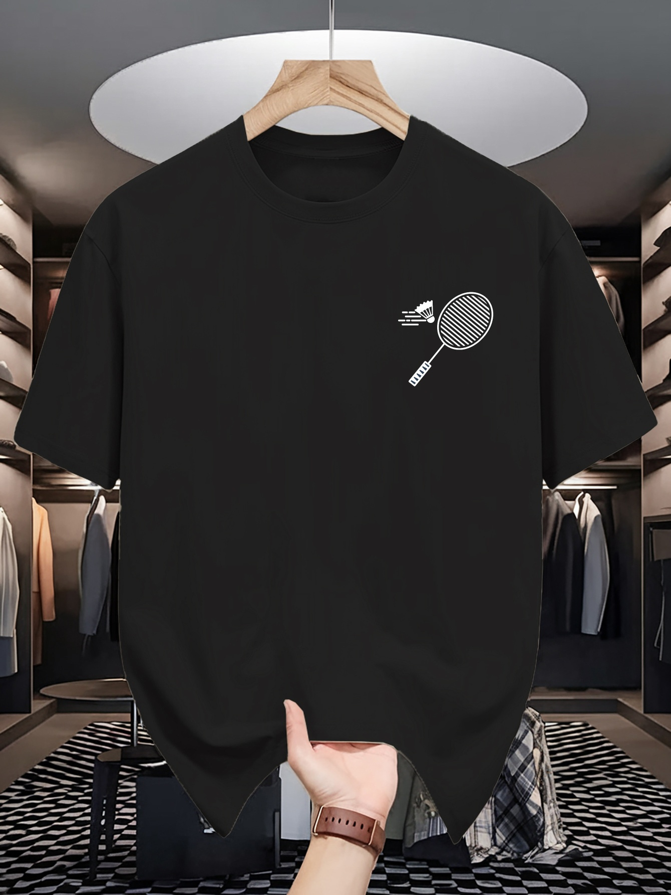 Badminton Shuttlecock - T-shirt girocollo da uomo con stampa
